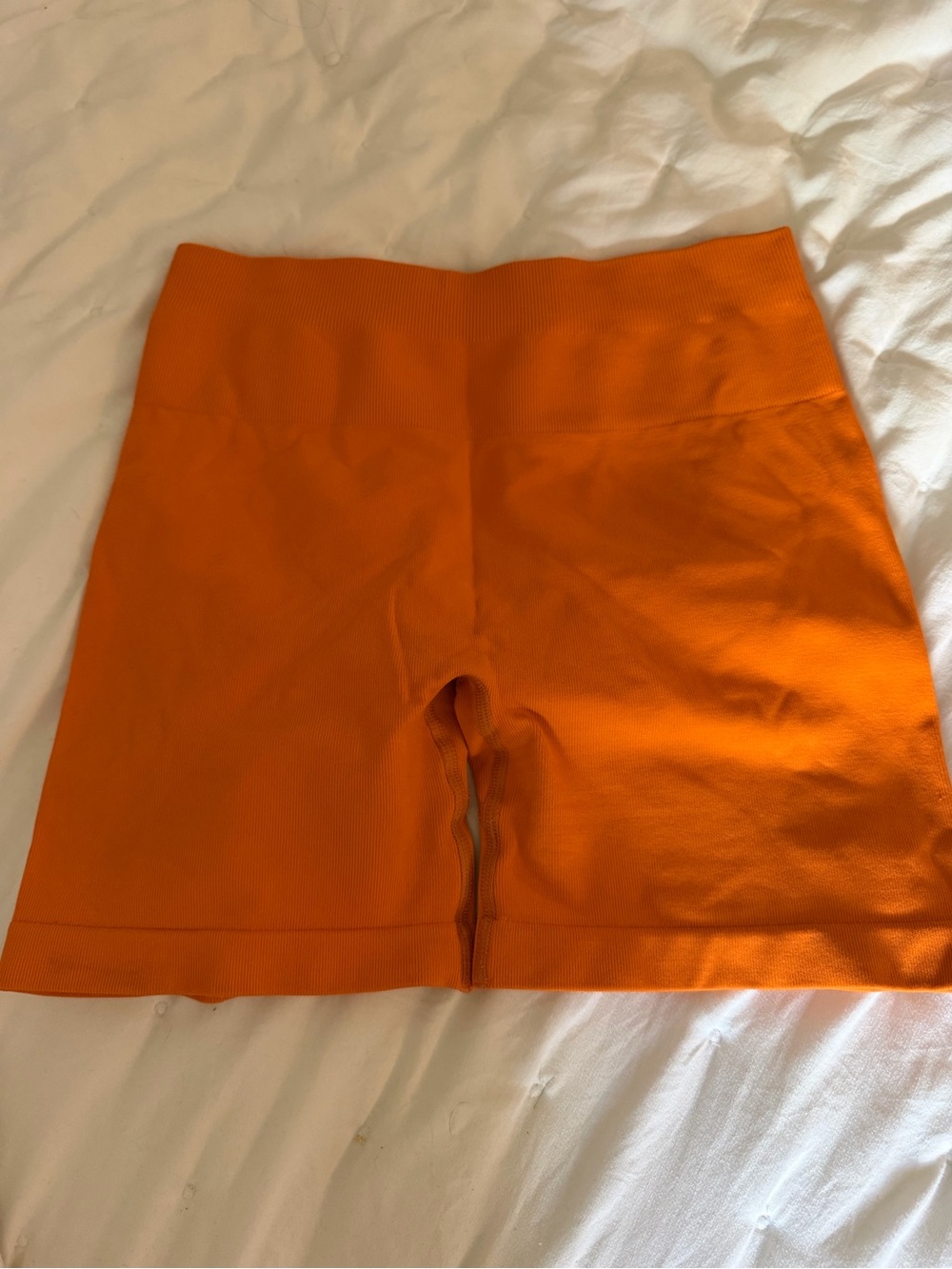 Seamless High-Rise Orange Women's Bike Shorts